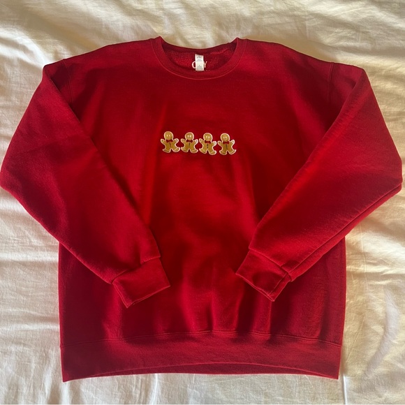 Embroidered Gingerbread Man Crew - Picture 1 of 4